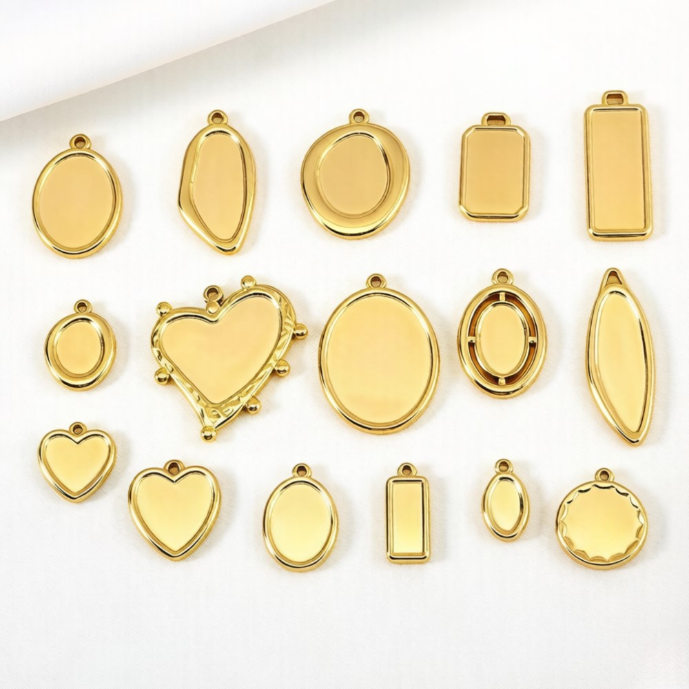 Resin Crafts Diy - ถาดจี้สแตนเลสทรงไม่สมมาตร 5 ชิ้น 1 ชิ้น ไม่ซีดจาง