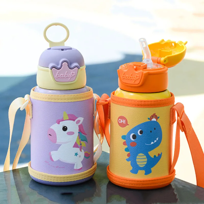 Vacuum Chamber Small - ขวดเก็บความร้อนสำหรับเด็กลายยูนิคอร์นขนาด500มล. กระบอกน้ำเก็บความร้อนสแตนเลสกระบอกน้ำด้วยความร้อนสำหรับกระบอกน้ำสำหรับนักเรียน