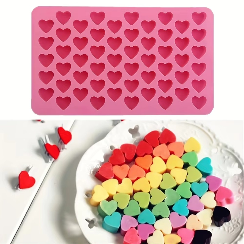 Silicone Mold Tray - แม่พิมพ์ซิลิโคนรูปหัวใจ 55 ช่อง สำหรับทำขนม บิสกิต น้ำแข็ง