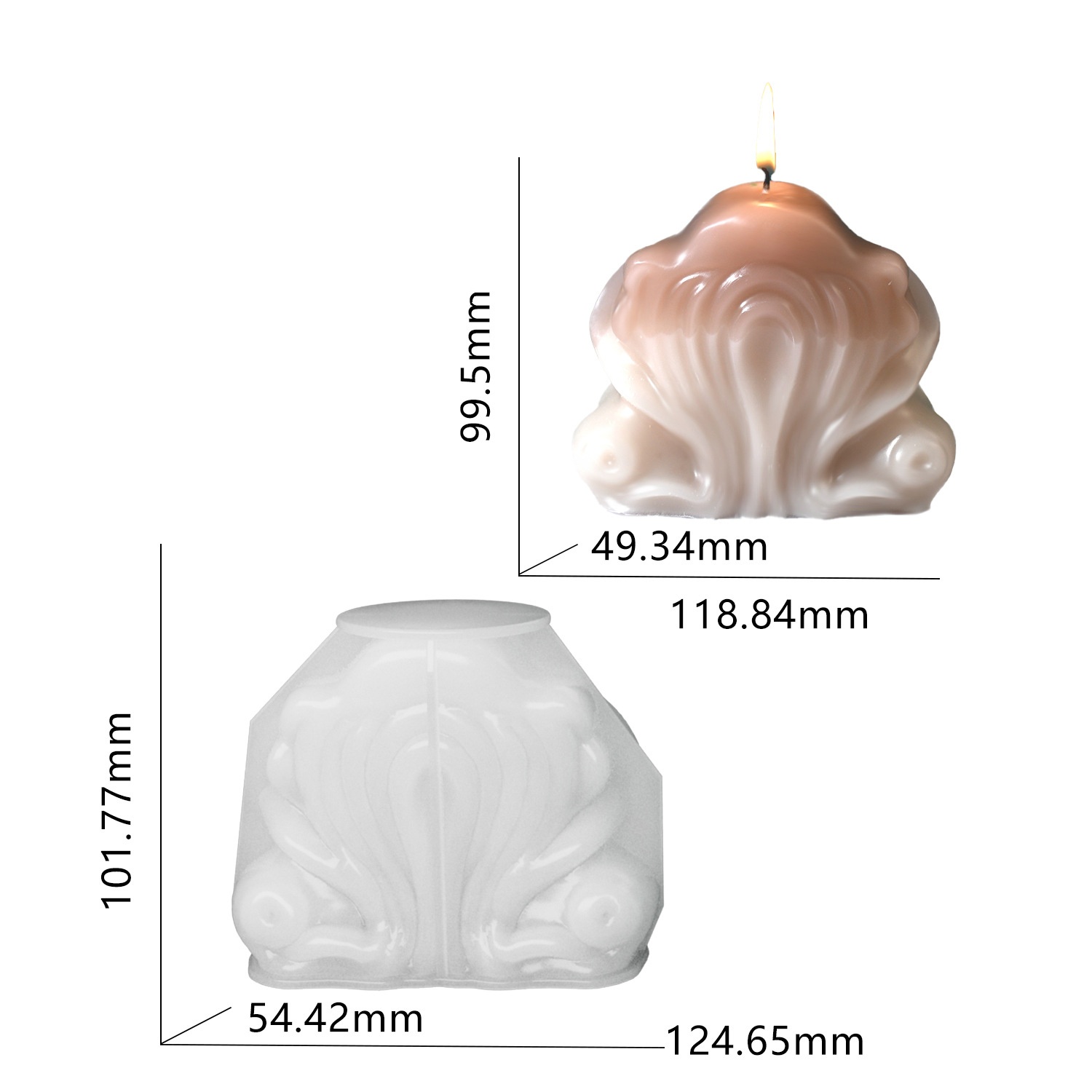 Resin Ocean Wave Mold - แม่พิมพ์ซิลิโคนรูปเปลือกหอยสำหรับทำเทียนหอม ทำสบู่ ทำเรซิ่น ทำน้ำแข็ง ทำเค้ก ของขวัญตกแต่ง
