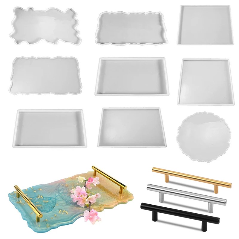 Silicone Mold Tray - ถาดอีพ็อกซี่เรซินแม่พิมพ์ซิลิโคน DIY สี่เหลี่ยมผืนผ้าขนาดใหญ่ชา Coaster เรซินแม่พิมพ์สําหรับตกแต่งบ้านหัตถกรรมอุปกรณ์ศิลปะ