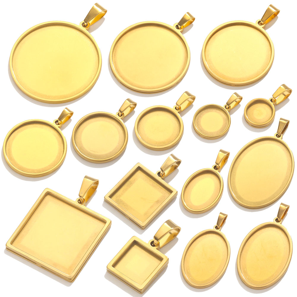 5ชิ้นถาดสแตนเลสสำหรับวางเครื่อ - Bezels Set Pendant บทวิจารณ์และราคา