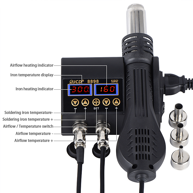 2 in 1 750W HOT AIR GUN จอแสดง - Heat Gun Small บทวิจารณ์และราคา