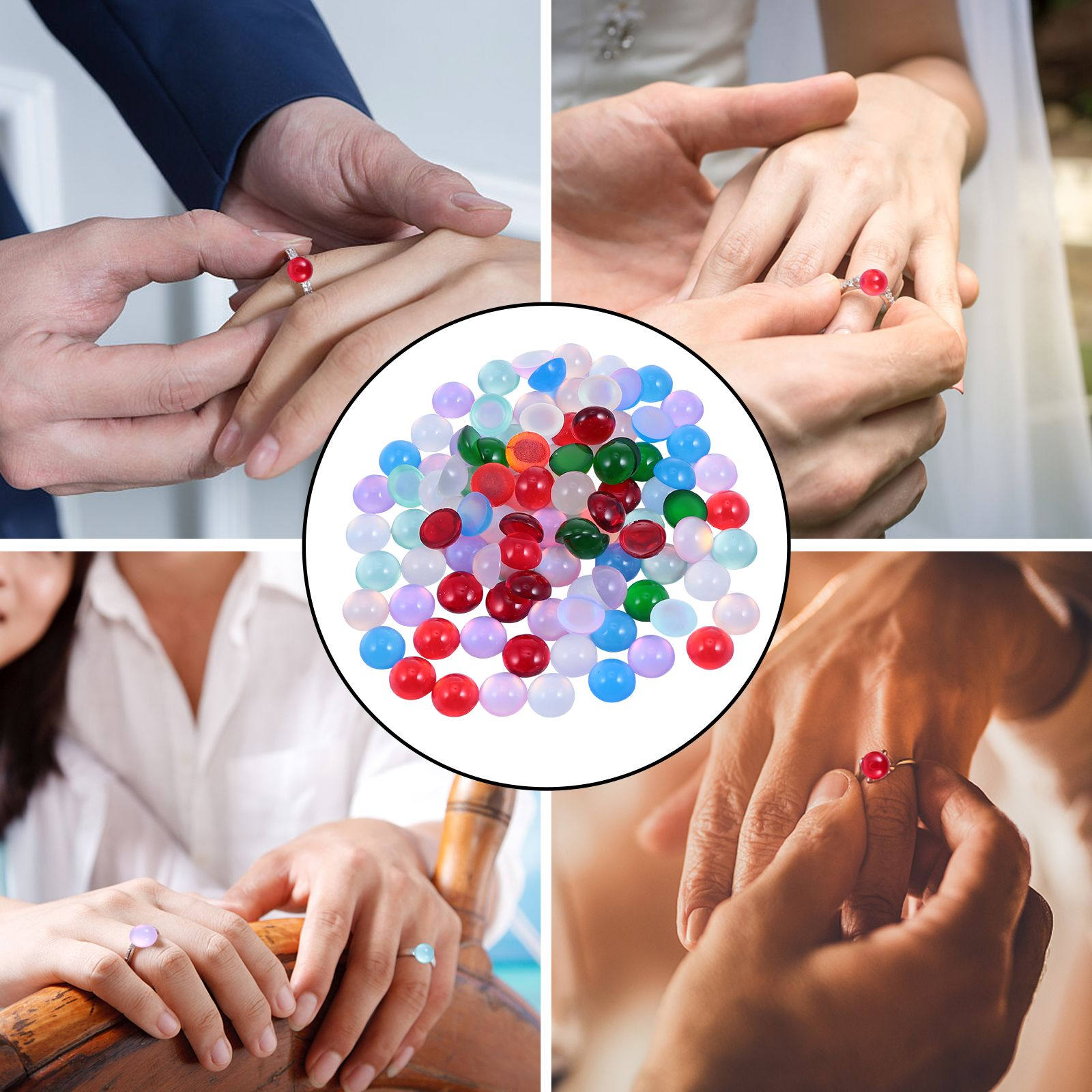 100 ชิ้น วัสดุหน้าแหวนโอปอลเที - Resin Crafts Diy บทวิจารณ์และราคา