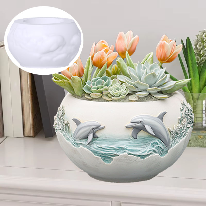 คู่ Dolphin บรรเทา succulent พ - Resin Ocean Wave Mold บทวิจารณ์และราคา