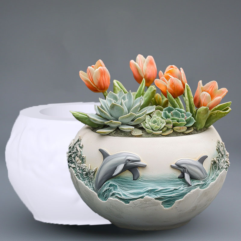 คู่ Dolphin บรรเทา succulent พ - Resin Ocean Wave Mold บทวิจารณ์และราคา