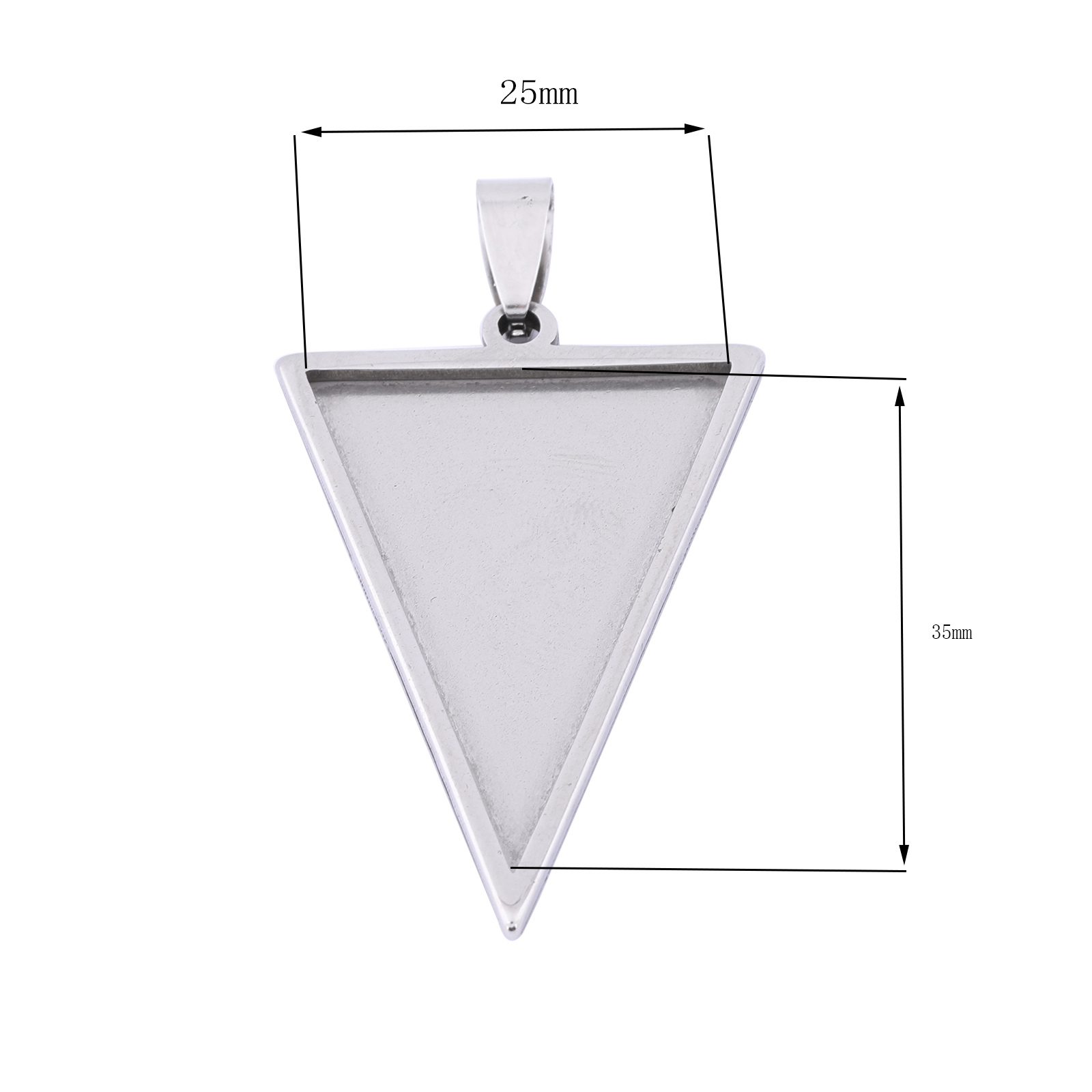 5Pcs สแตนเลส25X35มม.สามเหลี่ยม - Bezels Set Pendant บทวิจารณ์และราคา